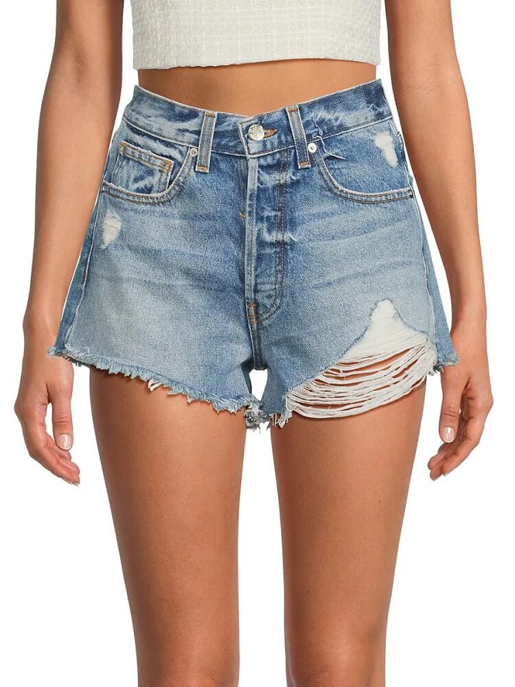 EB Denim Women's Perfect Denim Shorts - Denim Blue Cover