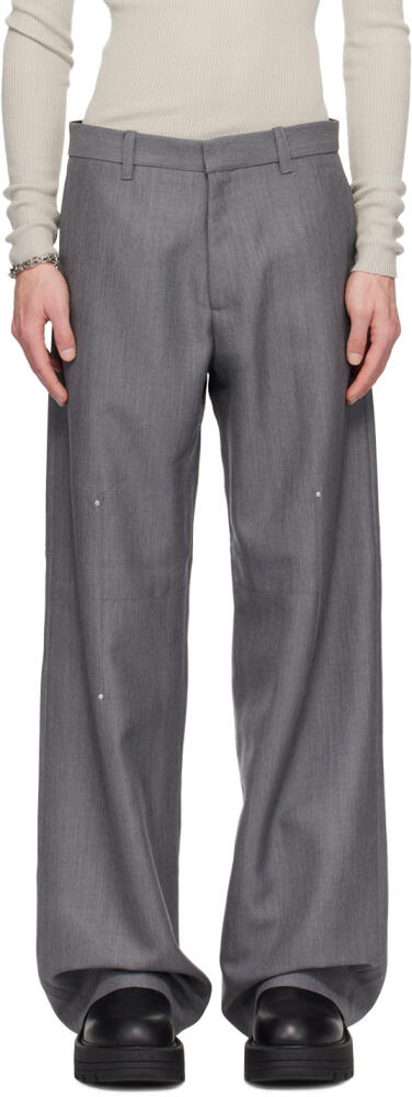 HELIOT EMIL Gray Radial Tailored Trousers Cover