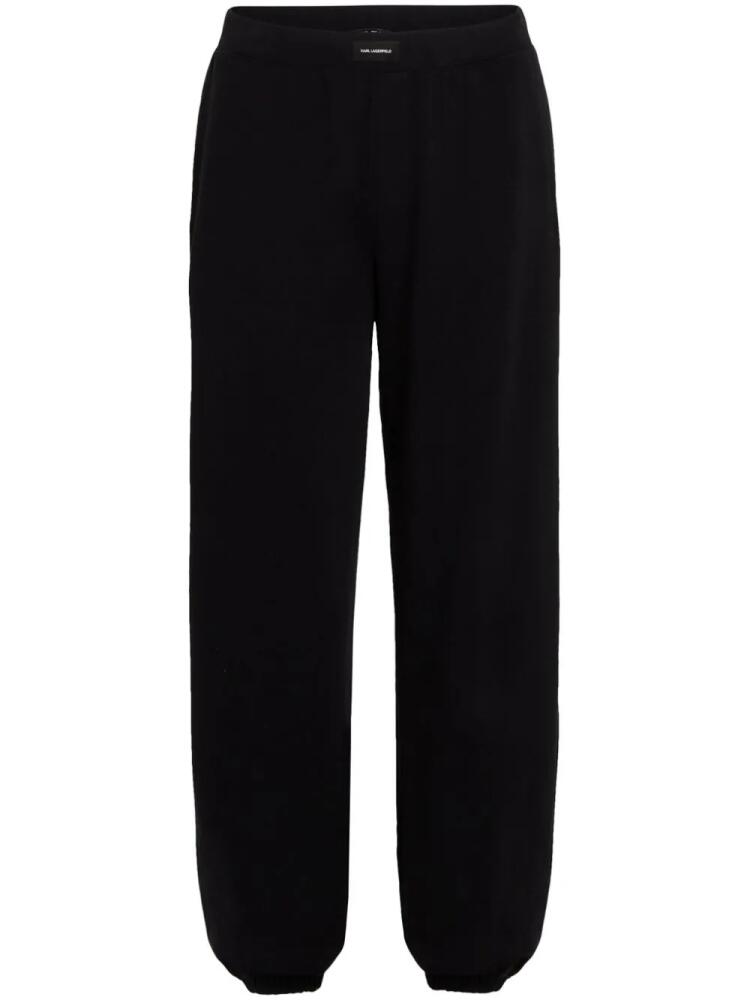 Karl Lagerfeld logo patch cuffed jogging trousers - Black Cover