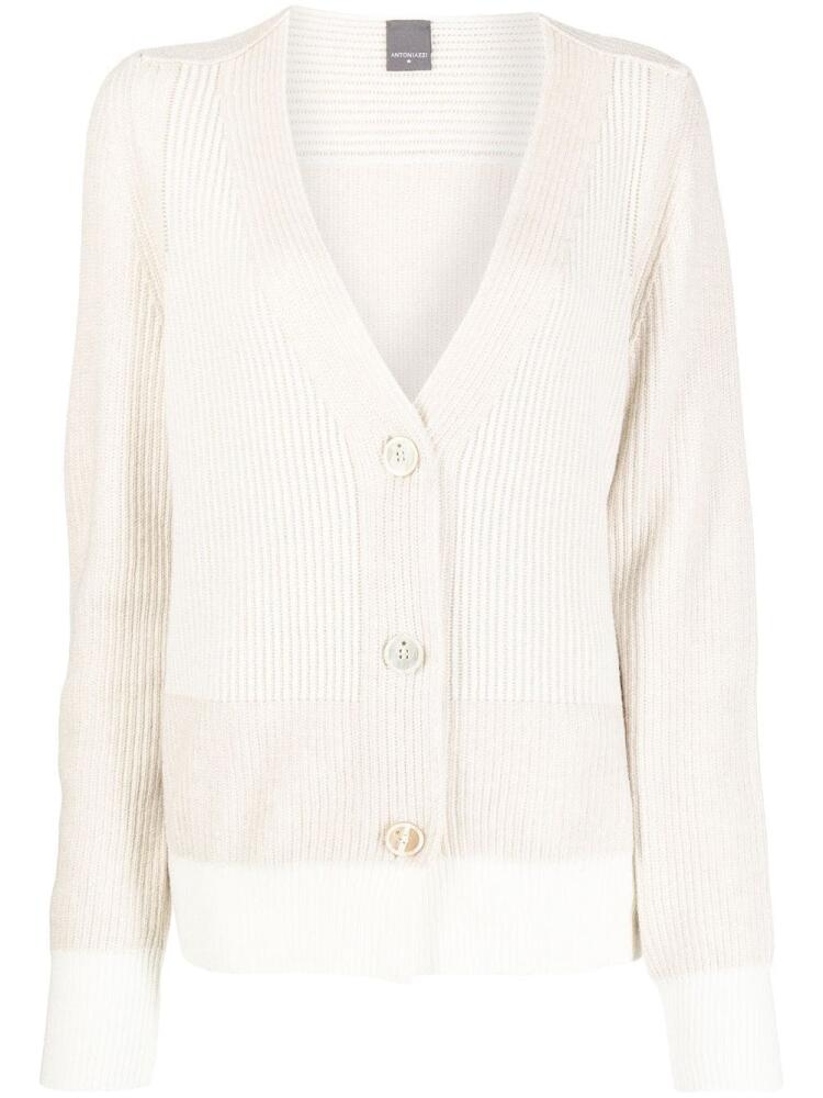 Lorena Antoniazzi V-neck knit cardigan - Neutrals Cover