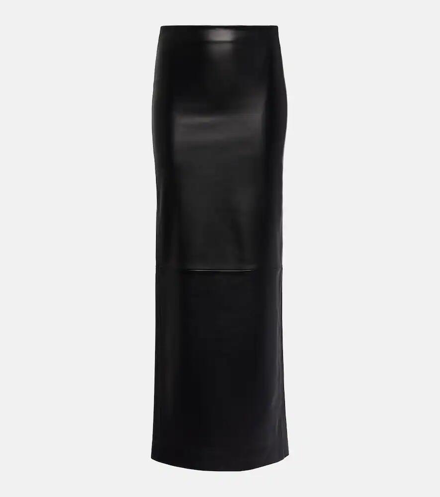 Mônot Low-rise leather maxi skirt Cover