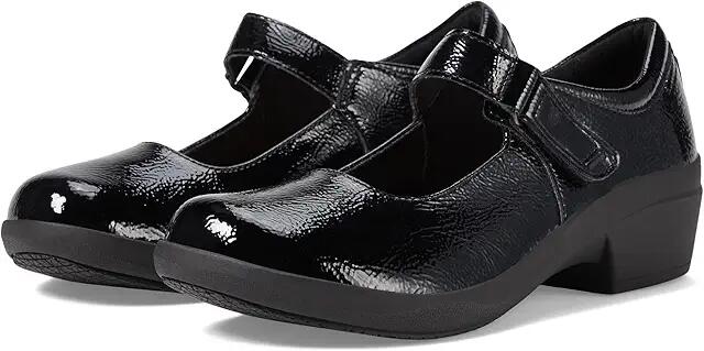 Clarks Talene Ave (Black Crinkle Patent Synthetic) Women's Flat Shoes Cover