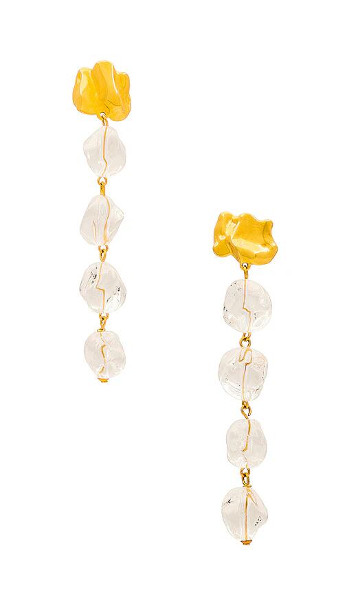 Sterling King Lucite Mini Drop Earrings in Metallic Gold Cover