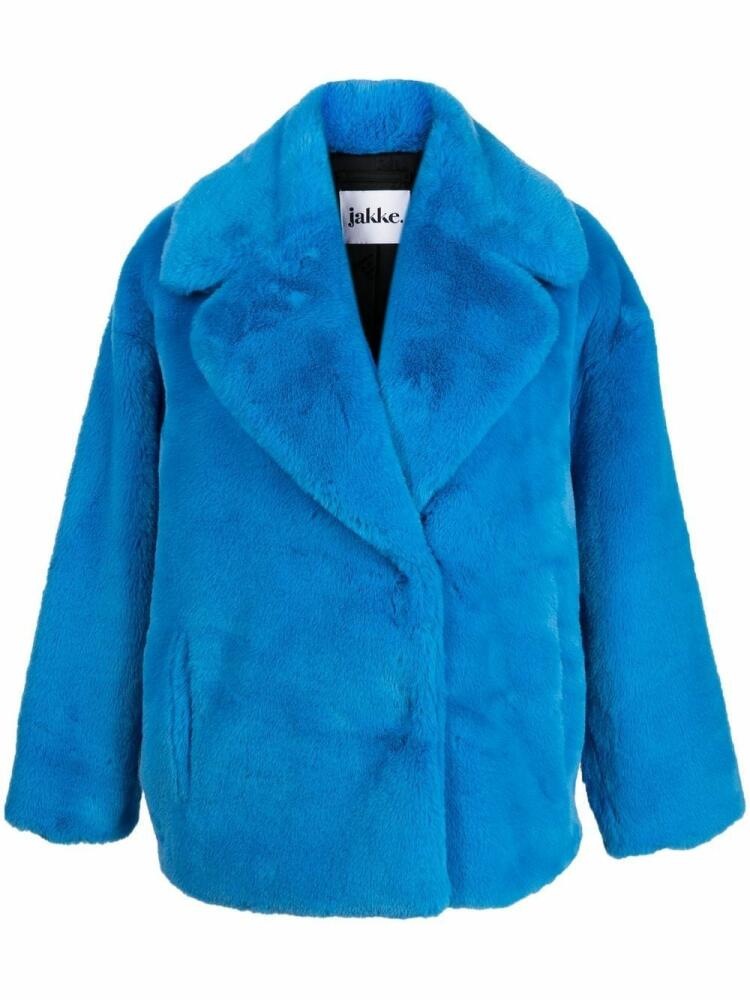 Jakke Rita faux fur coat - Blue Cover