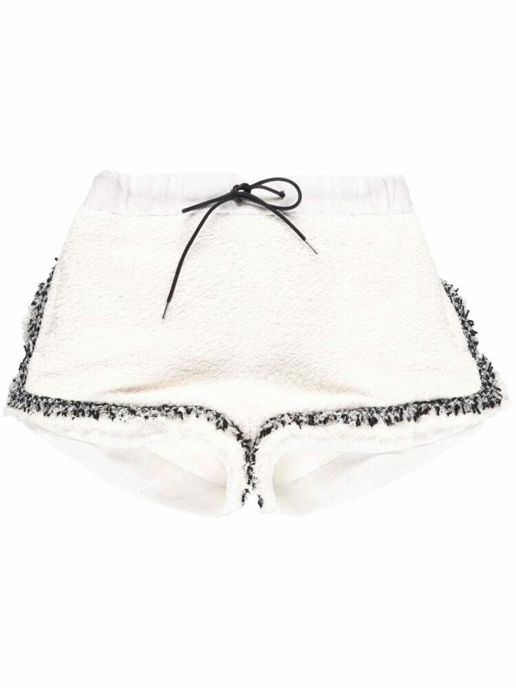 sacai high-waisted tweed shorts - White Cover