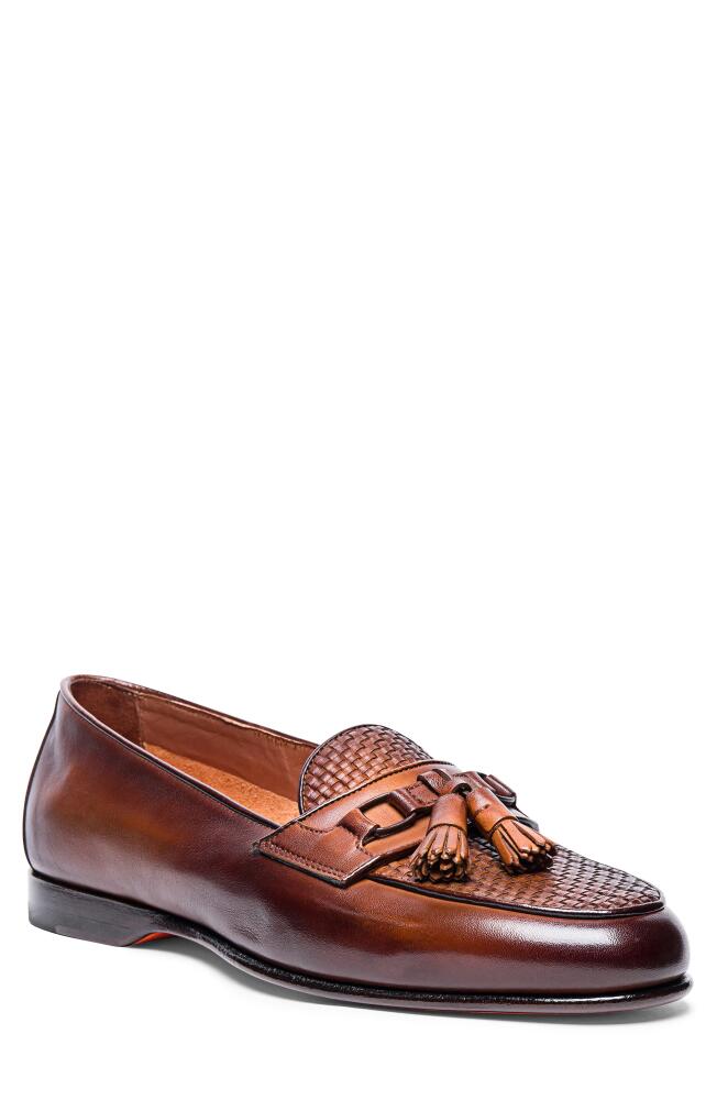 Santoni Andrea Tassel Loafer in Brown Cover