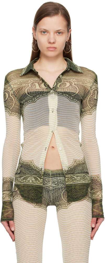 Jean Paul Gaultier Green & Off-White 'The Cartouche' Shirt Cover