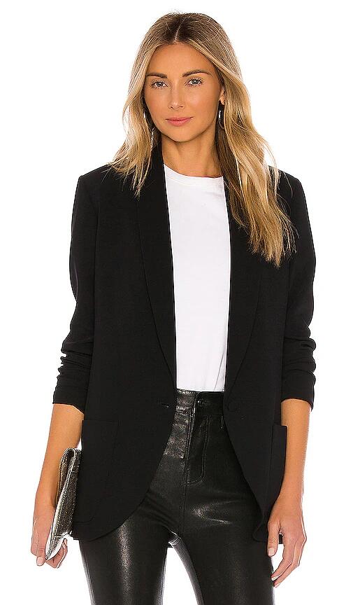 Amanda Uprichard Shawl Collar Blazer in Black Cover