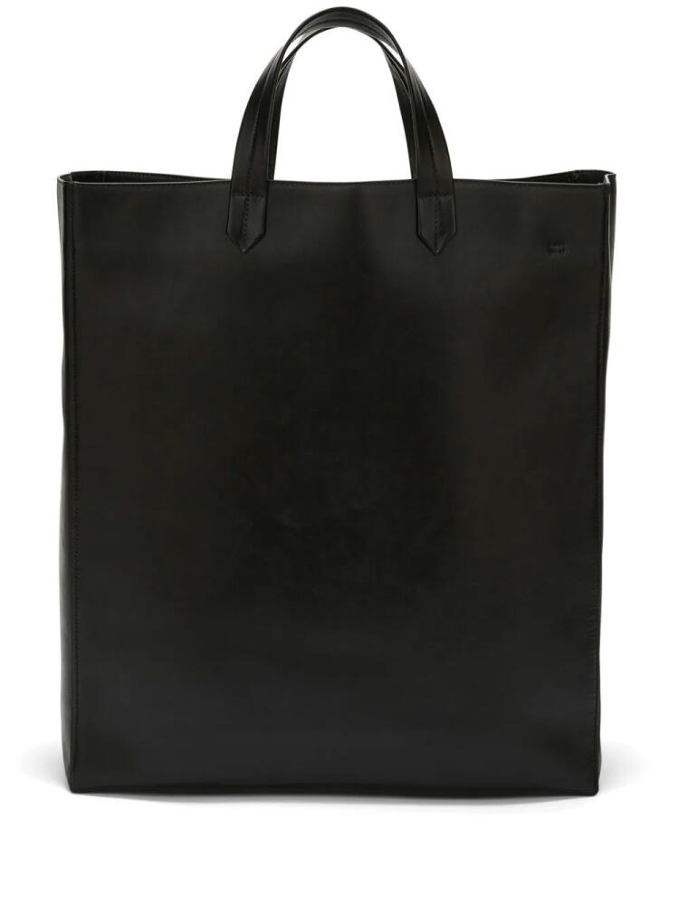 Jil Sander large leather tote bag - Black Cover