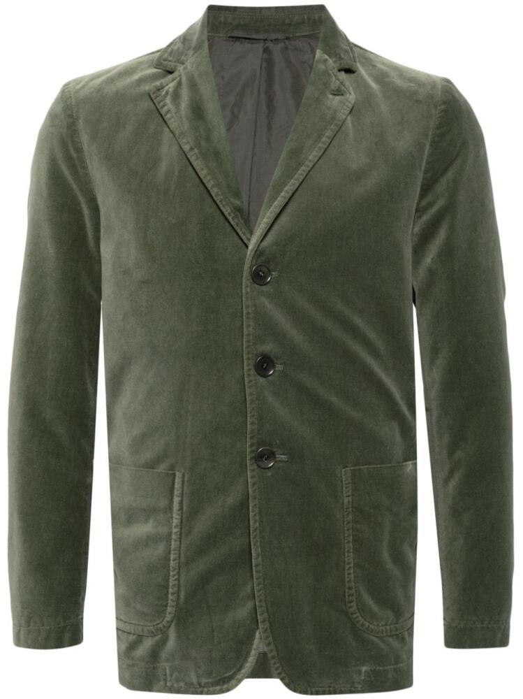 ASPESI velvet single-breasted blazer - Green Cover