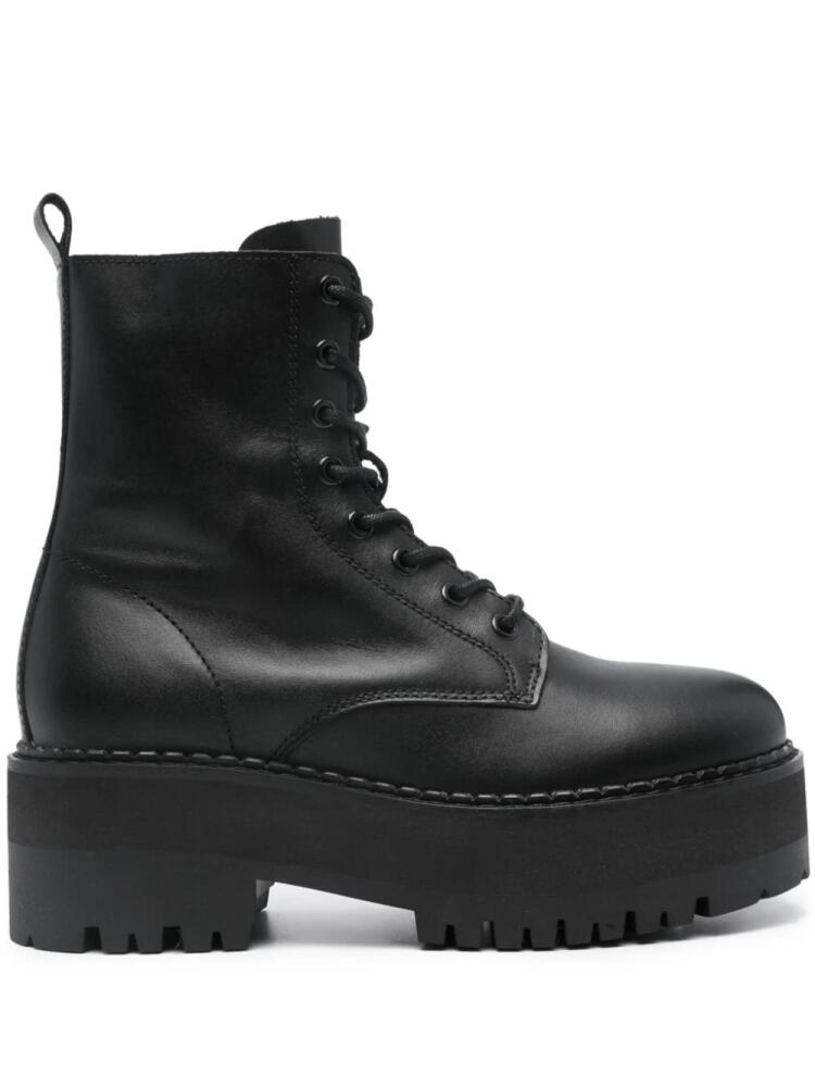 Tommy Jeans 60mm zip-up leather ankle boots - Black Cover