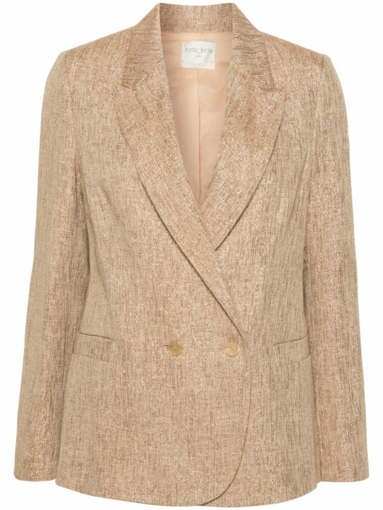 Forte Forte double-breasted lurex blazer - Gold Cover