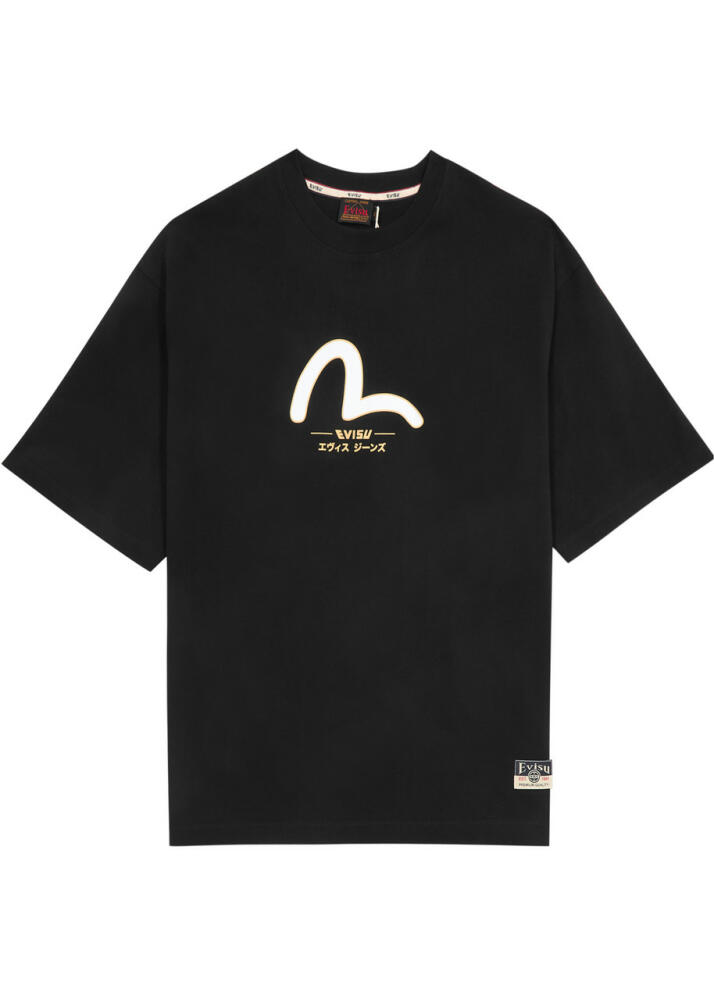 Evisu Daicock and Kamon Printed Cotton T-shirt - Black Cover