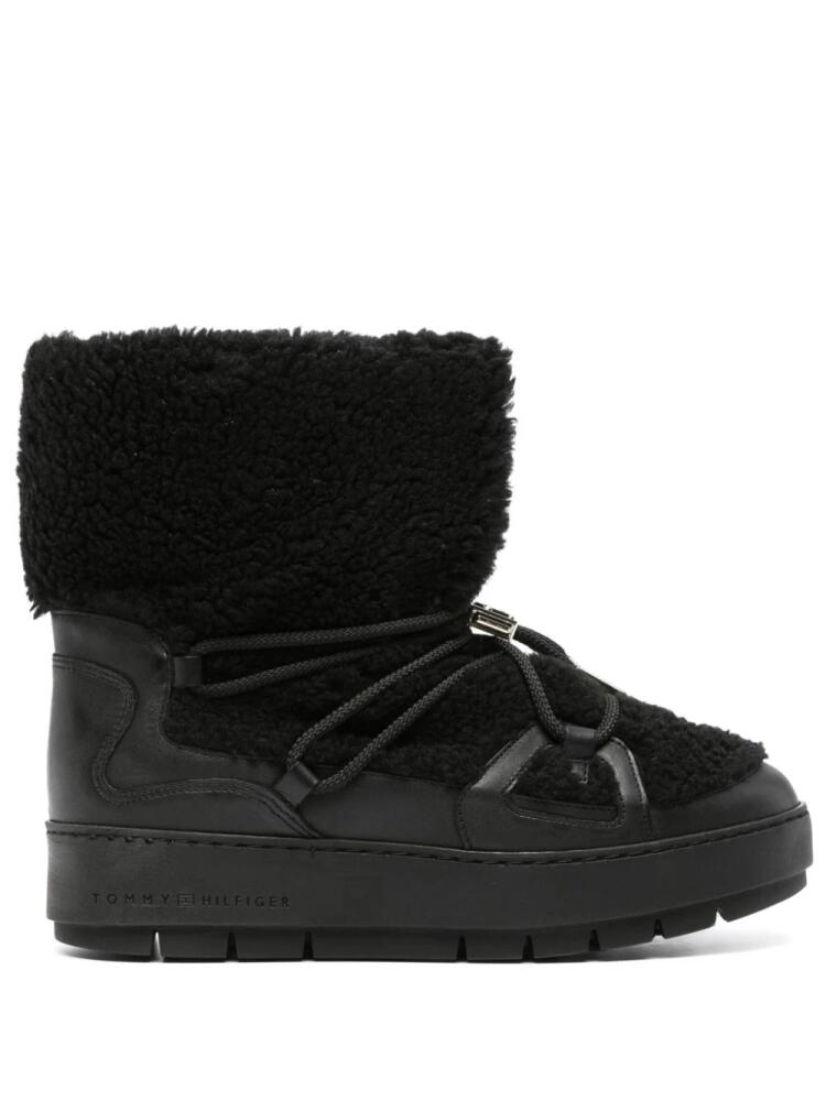 Tommy Hilfiger shearling-trim leather snow boots - Black Cover