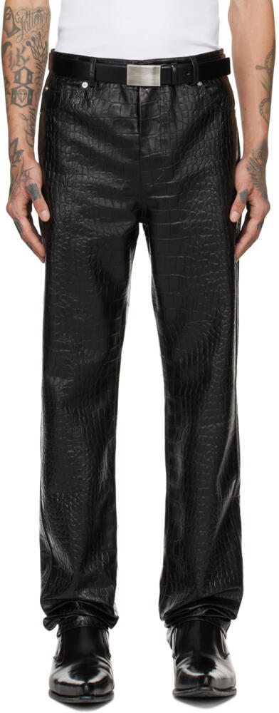 LU'U DAN Black Croc Faux-Leather Trousers Cover