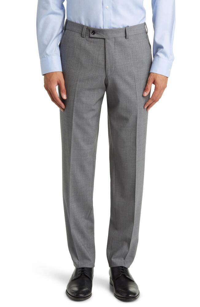 Ted Baker London Jerome Soft Constructed Stretch Wool Dress Pants in Light Grey Cover