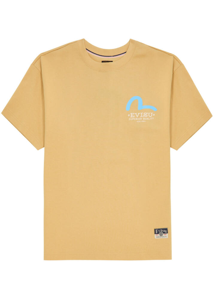 Evisu Godhead Daicock Printed Cotton T-shirt - Beige Cover