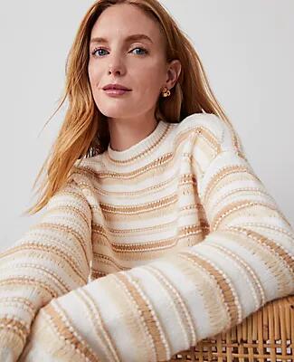 Ann Taylor Stripe Relaxed Sweater Cover