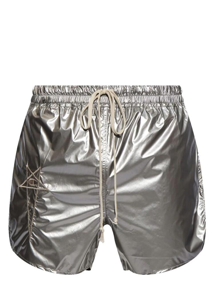 Rick Owens X Champion x Champion logo-embroidery shorts - Metallic Cover