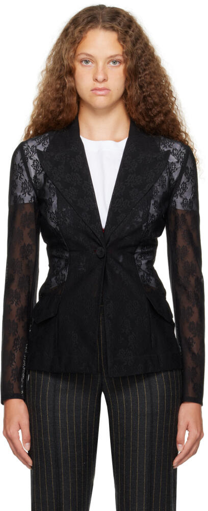 Moschino Black Sheer Blazer Cover