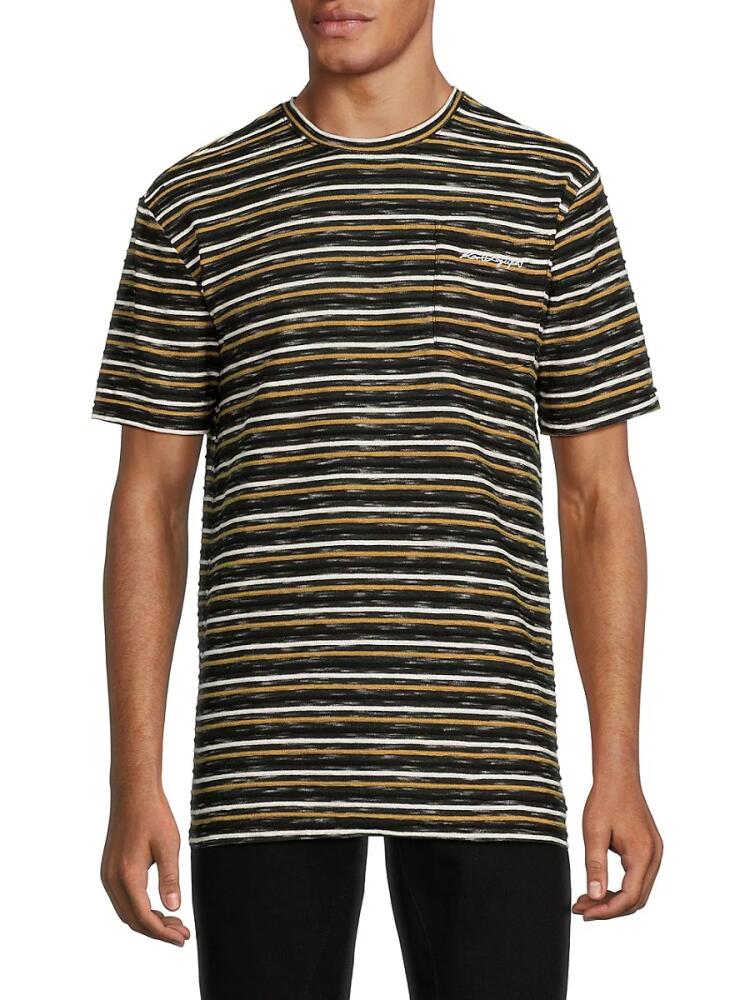 Karl Lagerfeld Paris Men's Striped Pocket T-Shirt - Black Cover