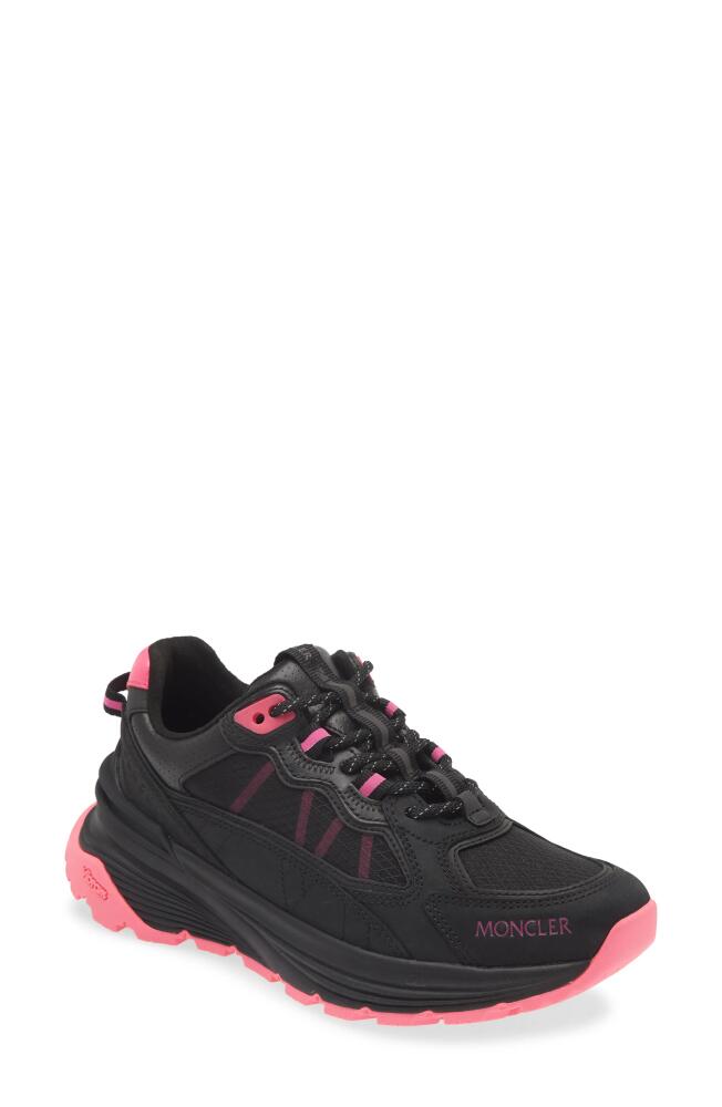 Moncler Lite Runner Low Top Sneaker in Black/Pink Cover