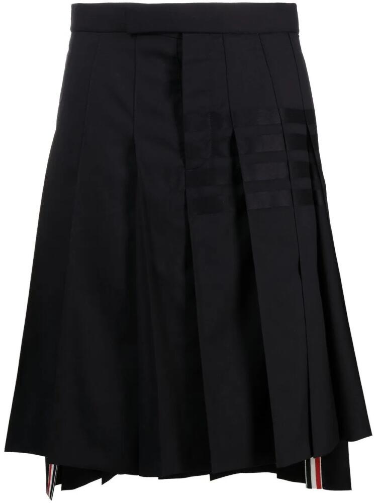 Thom Browne 4-Bar woollen pleated skirt - Blue Cover