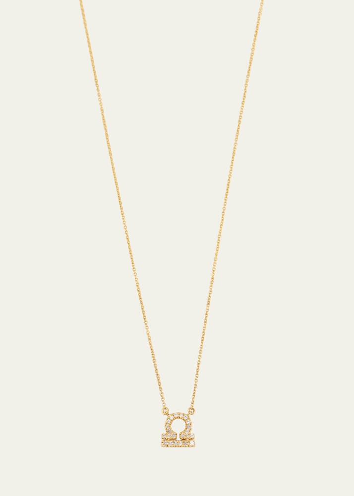 ENGELBERT Star Sign Necklace, Libra, in Yellow Gold and White Diamonds Cover