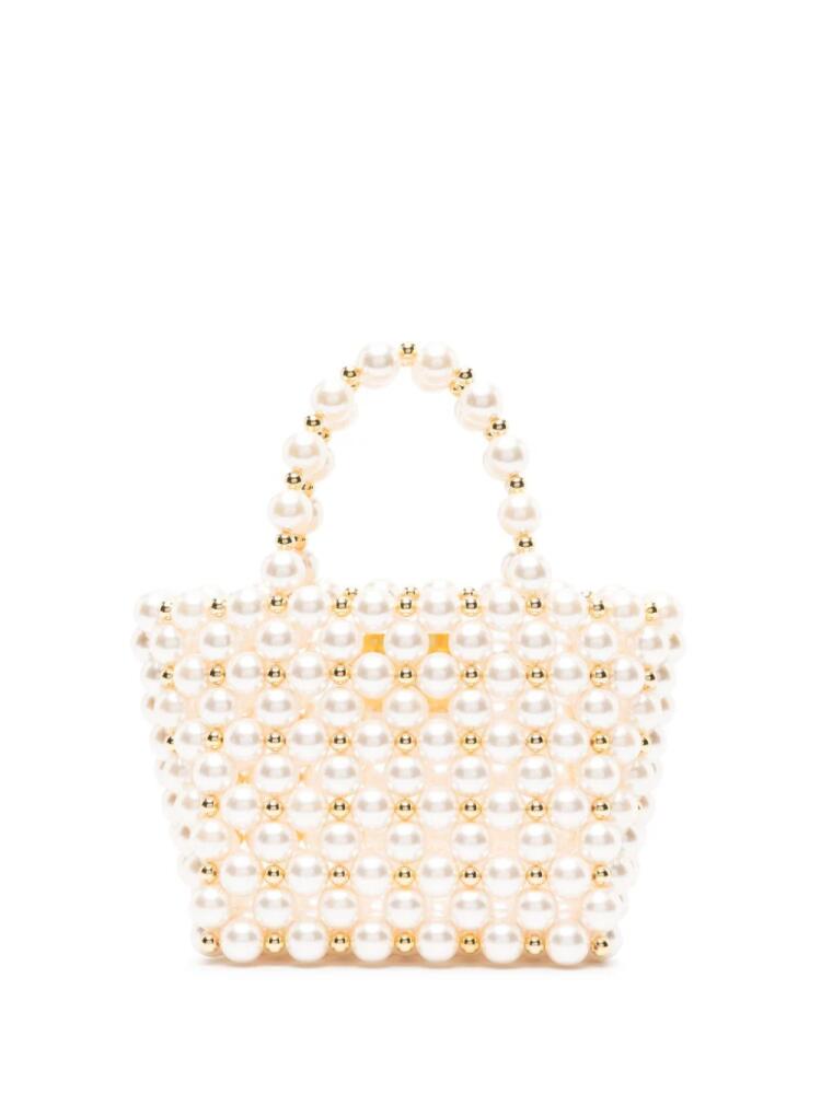 Vanina Reveries pearl-embellished tote bag - White Cover