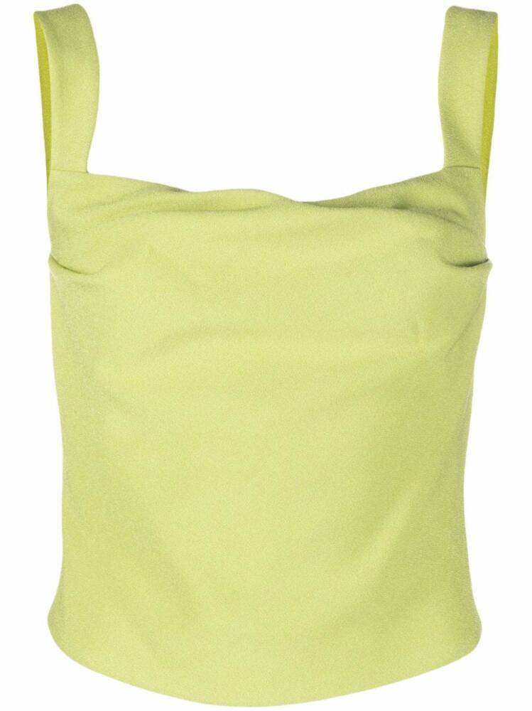 Paris Georgia Raf Singlet pleat-detailing tank top - Green Cover