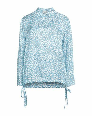 Her Shirt Her Dress Woman Top Sky blue Viscose, Silk Cover