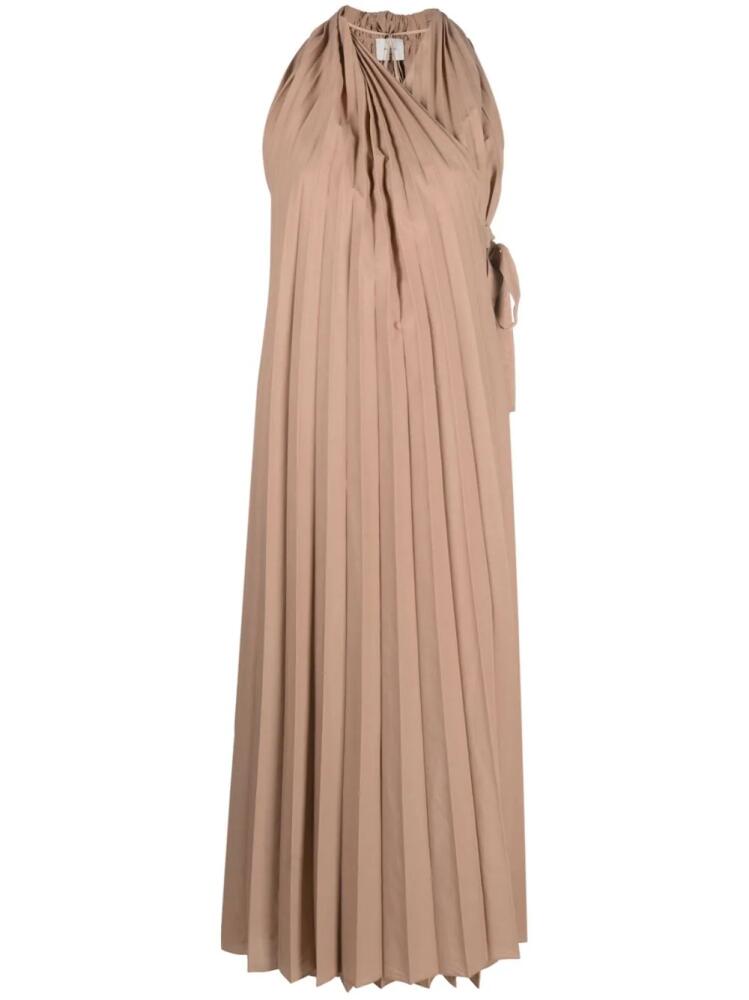 Alysi sleeveless pleated dress - Brown Cover