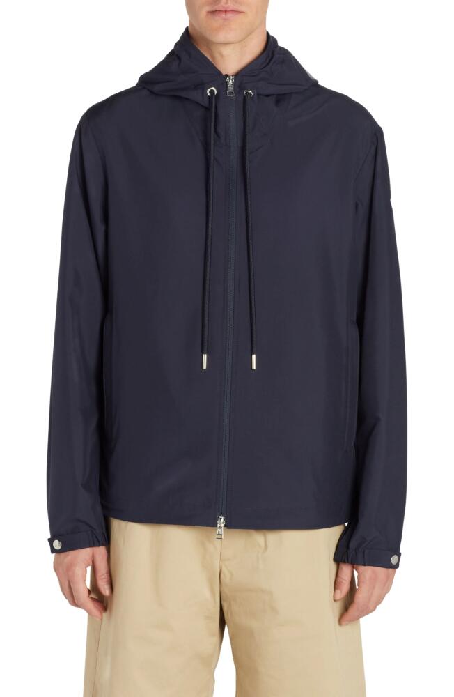 Moncler Atria Hooded Windbreaker Jacket in Navy Cover