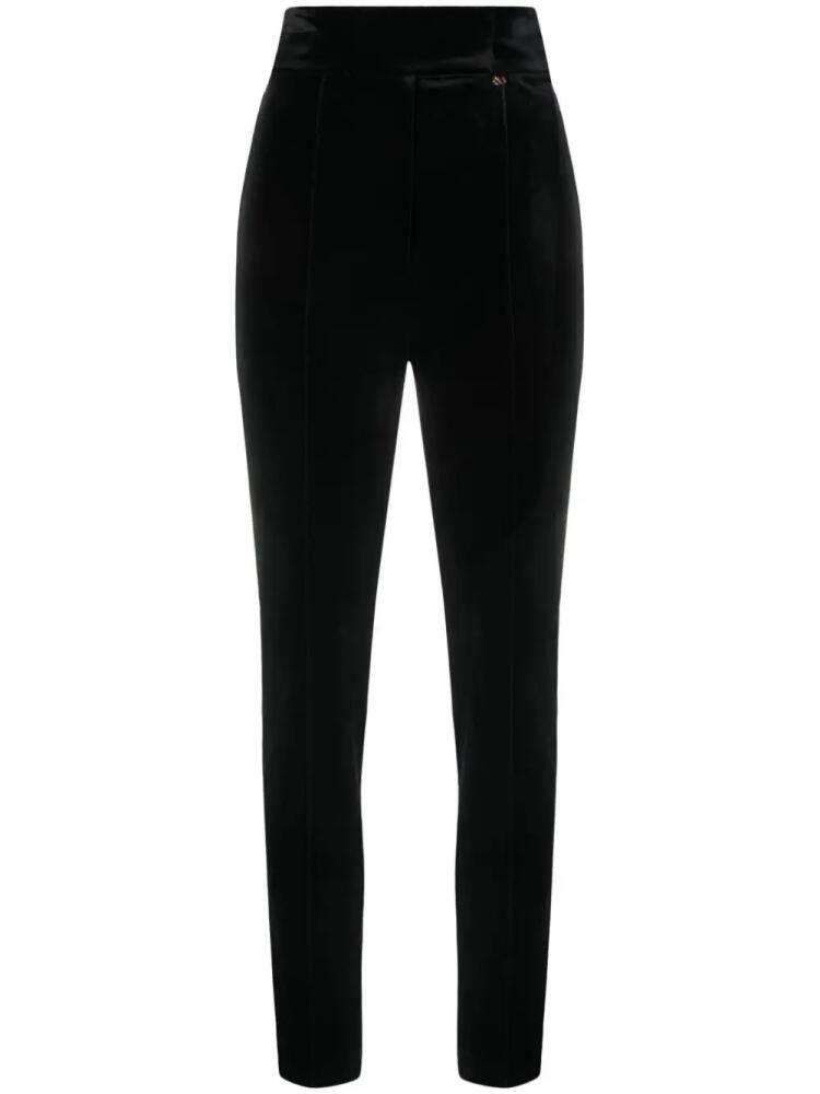 NISSA high-waisted velvet trousers - Black Cover