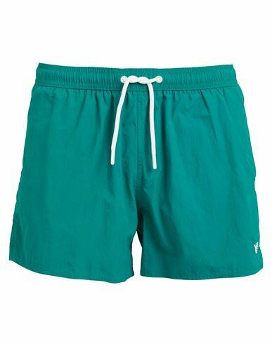 Emporio Armani Boxer Beachwear Man Swim trunks Emerald green Polyamide Cover