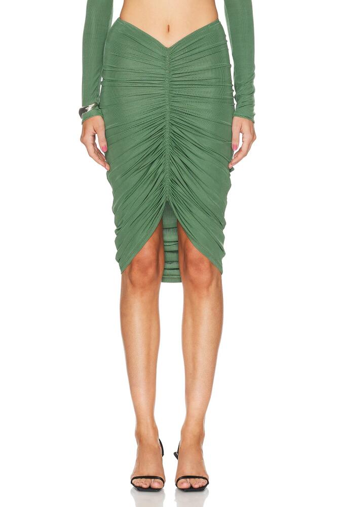 Atlein Ruched Short Skirt in Green Cover