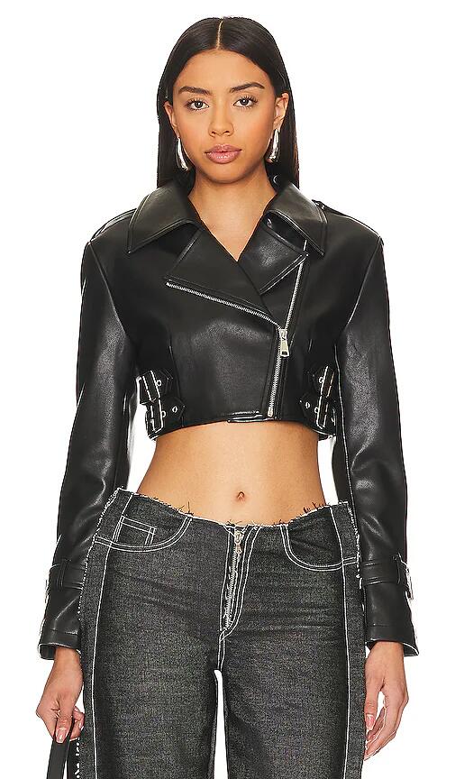 superdown Simone Faux Leather Jacket in Black Cover