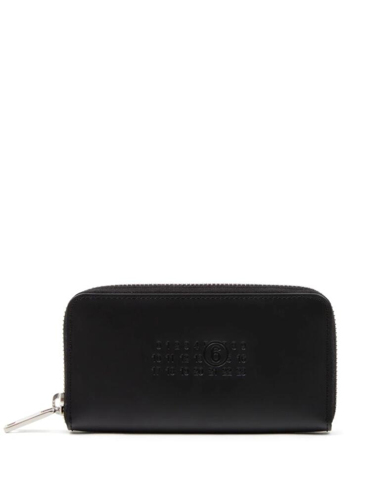 MM6 Maison Margiela debossed logo leather wallet - Black Cover