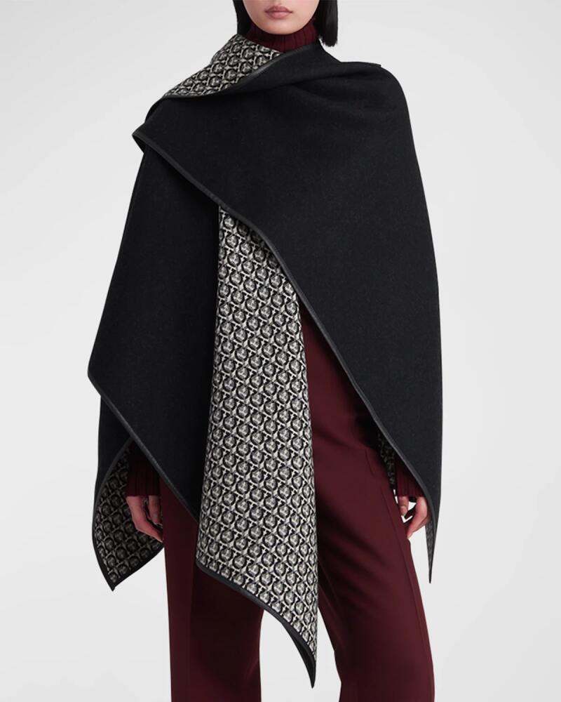 Ferragamo Gancini Wool & Leather Cape Cover