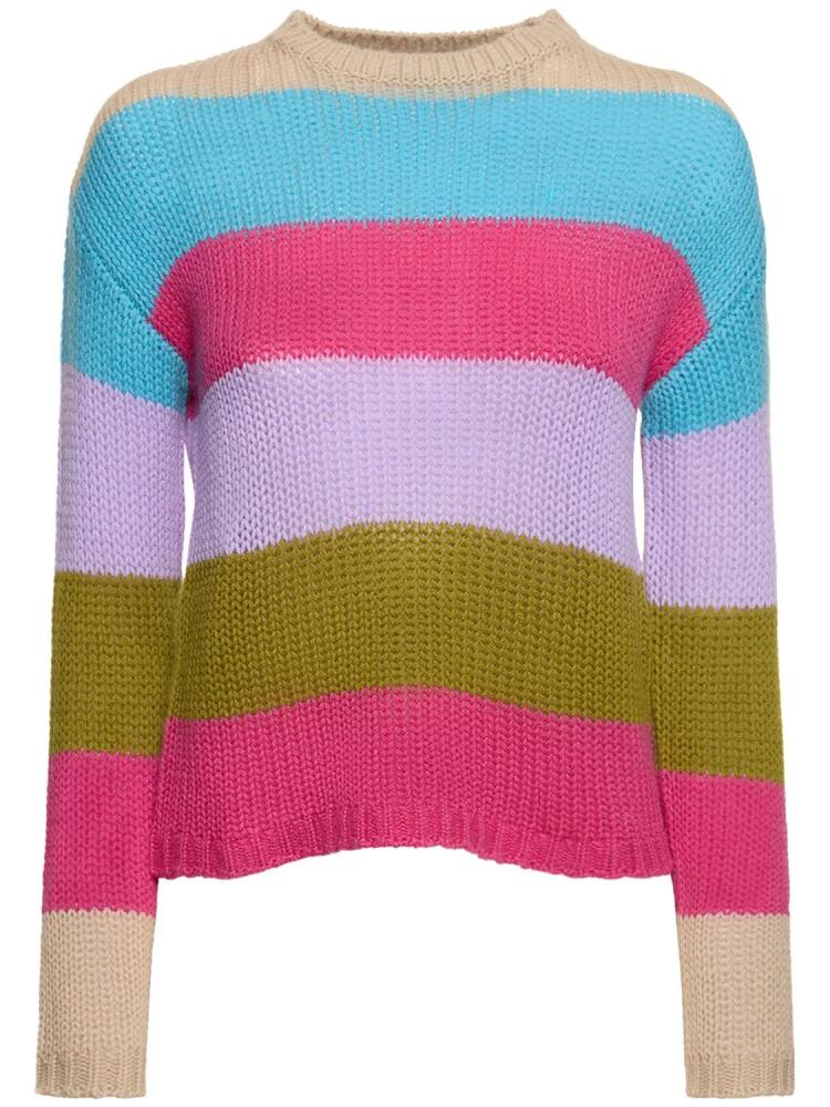 WEEKEND MAX MARA Palco Striped Cashmere Knit Sweater Cover