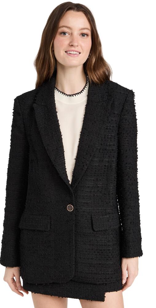 endless rose Tweed Single Breast Blazer Black Cover