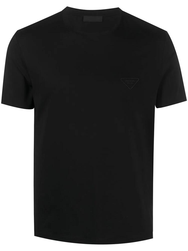 Prada logo-embroidered cotton T-shirt - Black Cover