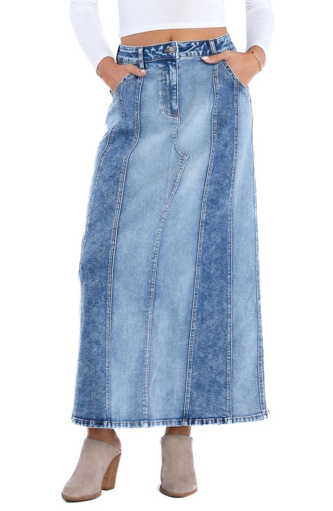 Wash Lab Denim Road Trip Denim Maxi Skirt in Mix Blue Cover