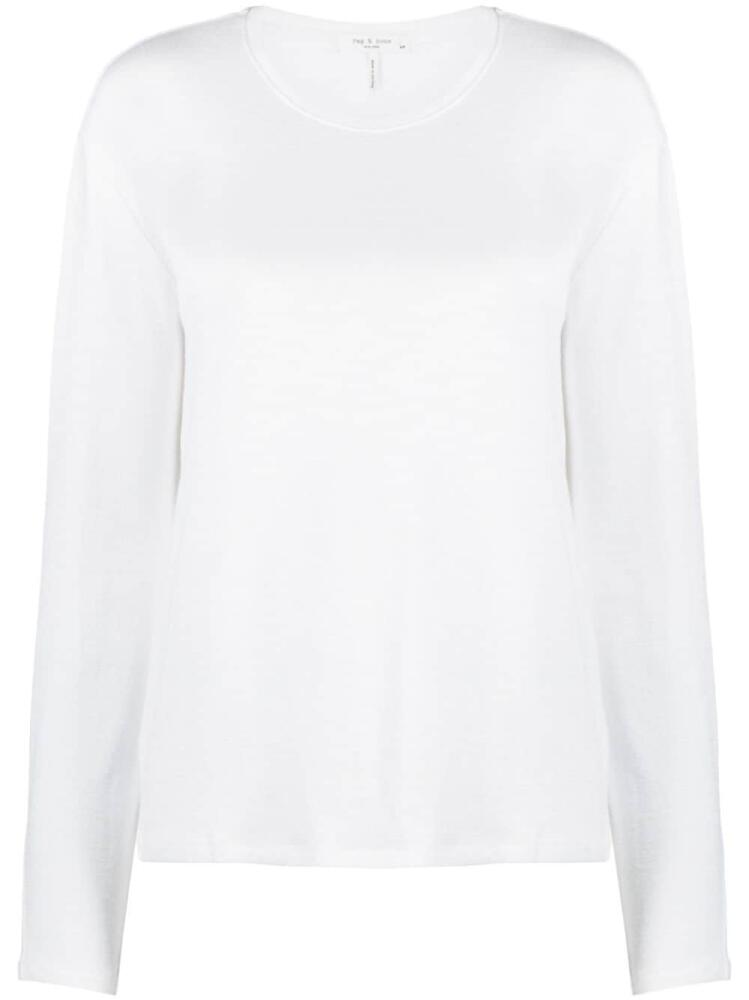 rag & bone crew-neck ribbed-knit jumper - White Cover