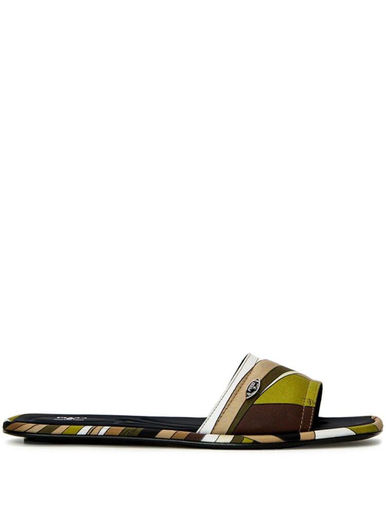 PUCCI beach silk sandals - Green Cover