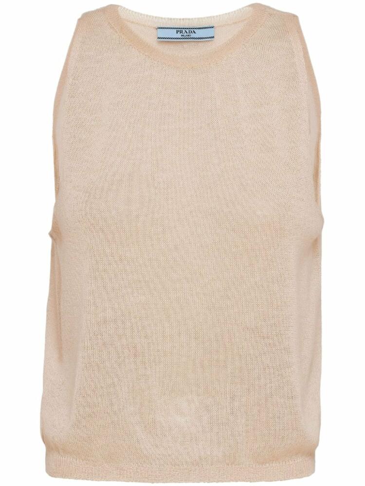 Prada semi-sheer cashmere tank top - Neutrals Cover