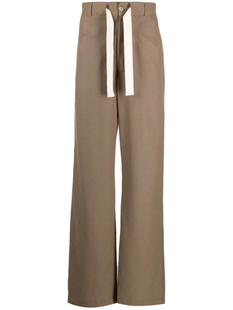 Nanushka drawcord-waist wide-leg trousers - Neutrals Cover