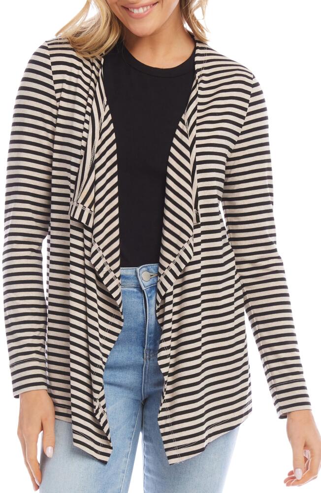 Karen Kane Stripe Drape Front Cardigan Cover