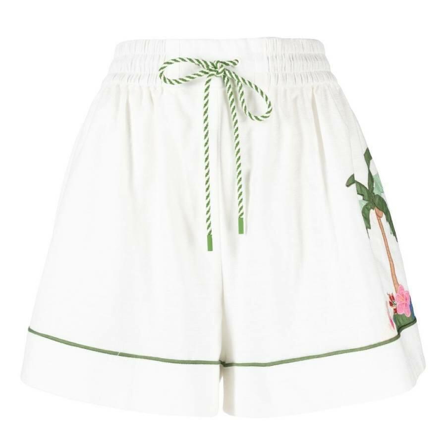 Zimmermann Ivory Clover Applique Relaxed Shorts Cover