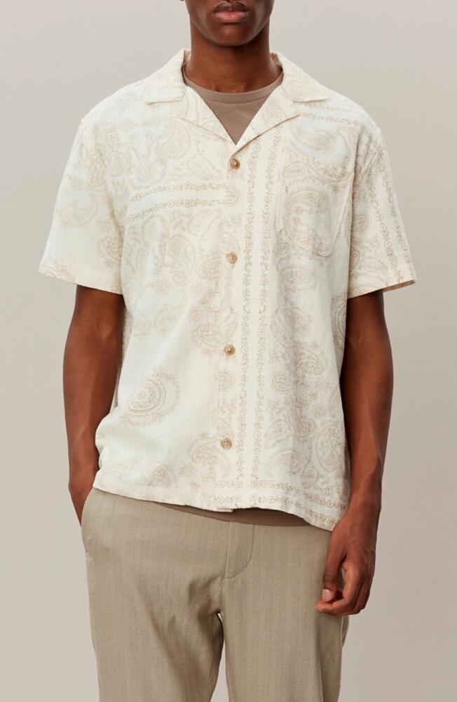 Les Deux Leslie Paisley Ramie & Cotton Camp Shirt in Light Ivory Cover